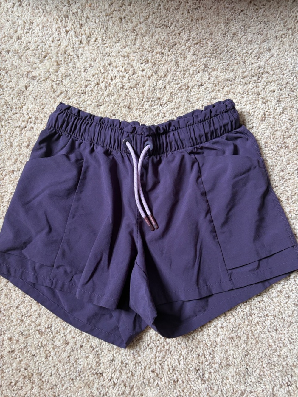 Athleta Deep Purple Drawstring Athletic Shorts